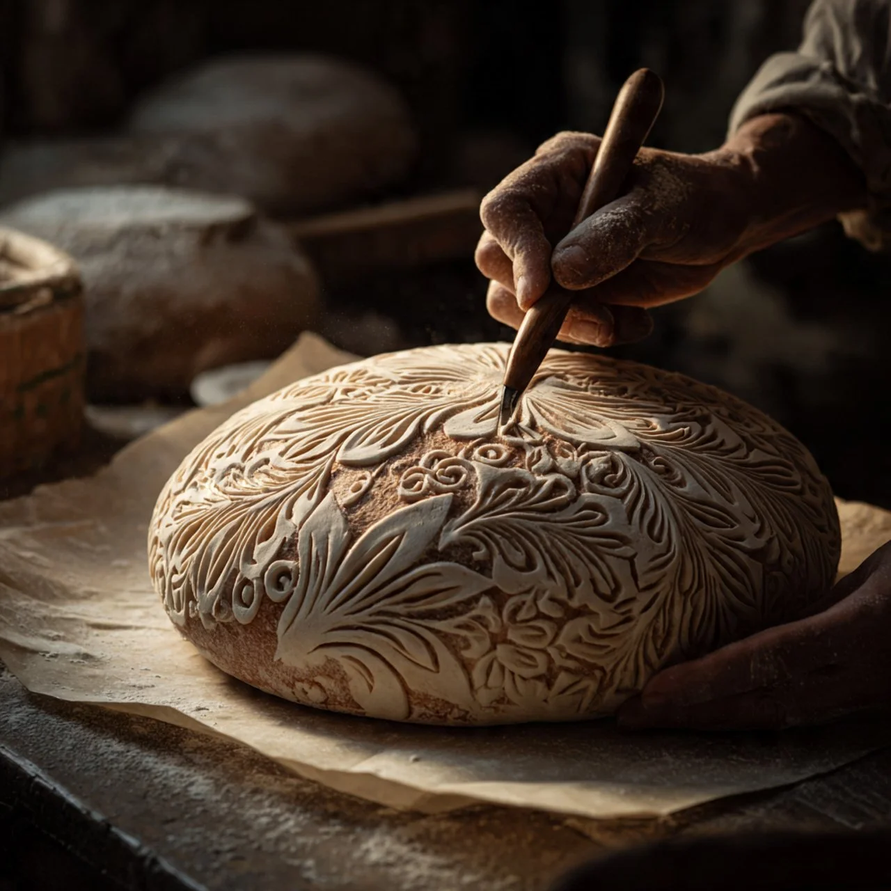 Sourdough bread topped with oats and wheat stalks for a wholesome taste