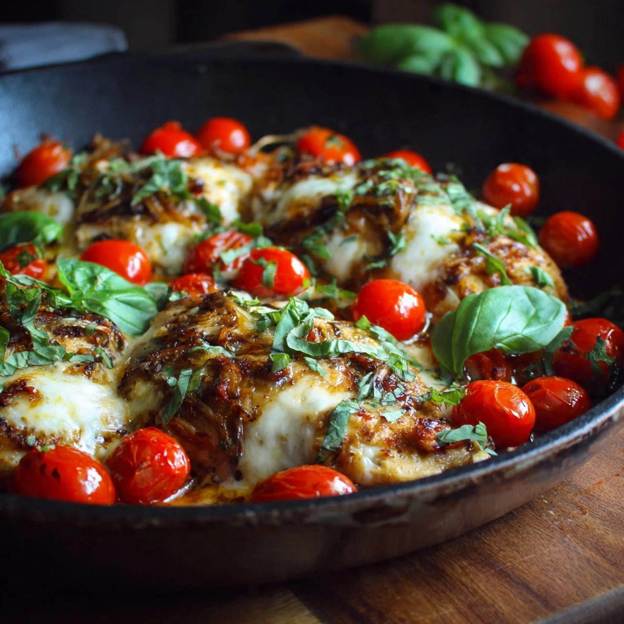 One-Pan Juicy Chicken with Balsamic Sauce ready to serve.