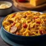 Delicious one pot creamy Cajun sausage pasta served in a bowl