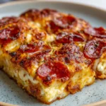 Baked Pizza Cottage Cheese dish with colorful toppings and melted cheese