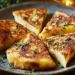 Delicious authentic Irish potato farls served with butter and herbs.