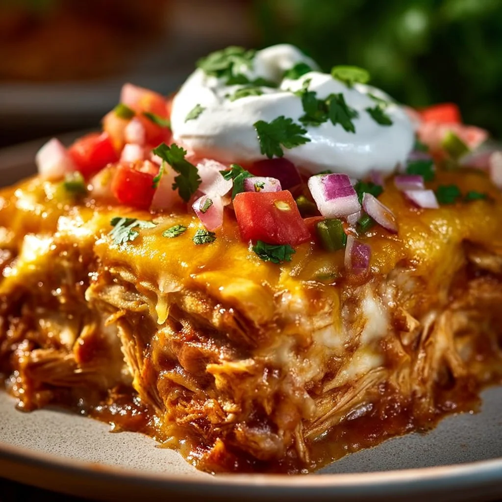 Shredded Chicken Enchilada Casserole (The Ultimate Creamy Bake)