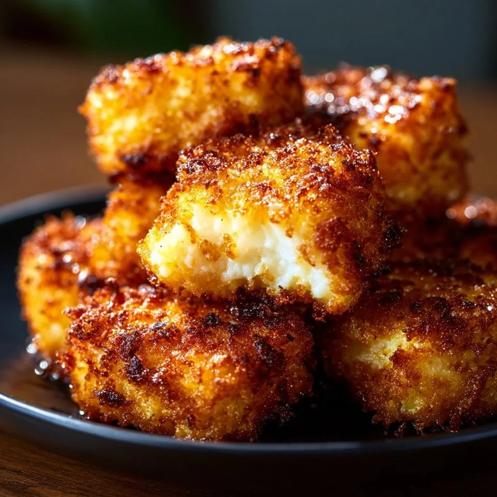 Cheesy cottage cheese bites served as a tasty snack or appetizer.