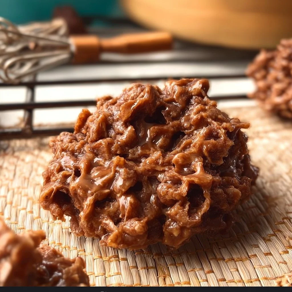 Delicious Chocolate and Peanut Butter Keto No Bake Cookies on a plate
