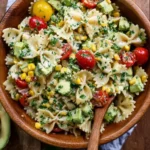 Cilantro Lime Pasta Salad with fresh vegetables and cilantro dressing