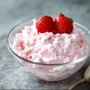 Delicious Cottage Cheese Jello Salad served in a bowl with colorful fruit