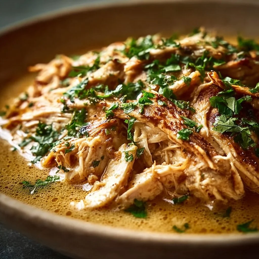 Creamy Crockpot Keto Chicken dish served in a bowl