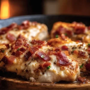 Creamy keto crack chicken with bacon in a bowl, topped with green onions.