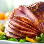 Crockpot spiral ham glazed with brown sugar and pineapple