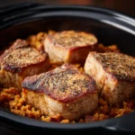 Delicious homemade Crockpot Stuffing served in a rustic bowl.