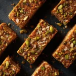 Delicious homemade pistachio coconut protein bars for a quick energy boost