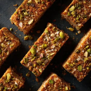 Delicious homemade pistachio coconut protein bars for a quick energy boost