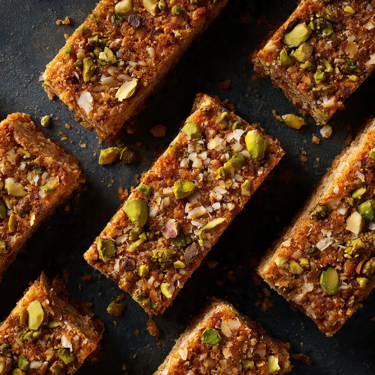 Delicious homemade pistachio coconut protein bars for a quick energy boost