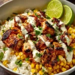 Delicious Easy Street Corn Chicken Bowl with fresh ingredients and vibrant colors.