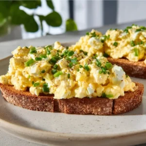Healthy egg salad with cottage cheese, no mayo for a tasty twist.