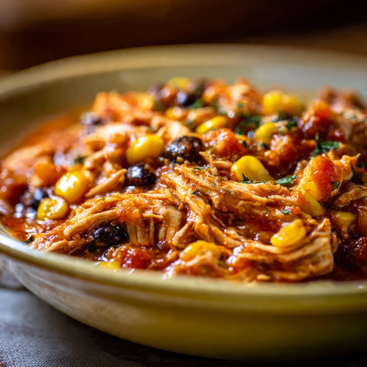 Delicious Tex Mex Crockpot Chicken with only five ingredients for easy meal prep.