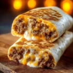 Delicious Grilled Cheese Burrito with melted cheese and crispy tortilla