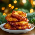 Deliciously crispy pineapple fritters served on a plate