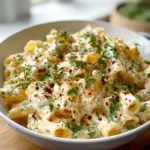 High-protein cottage cheese pasta dish with fresh ingredients