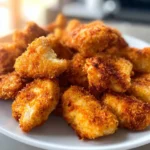 Crispy Keto Air Fryer Chicken Nuggets served with dipping sauce