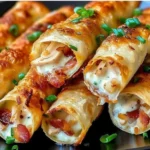 Keto Chicken Bacon Ranch Taquitos on a plate