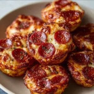 Keto Pepperoni Pizza Bites ready to enjoy on a plate