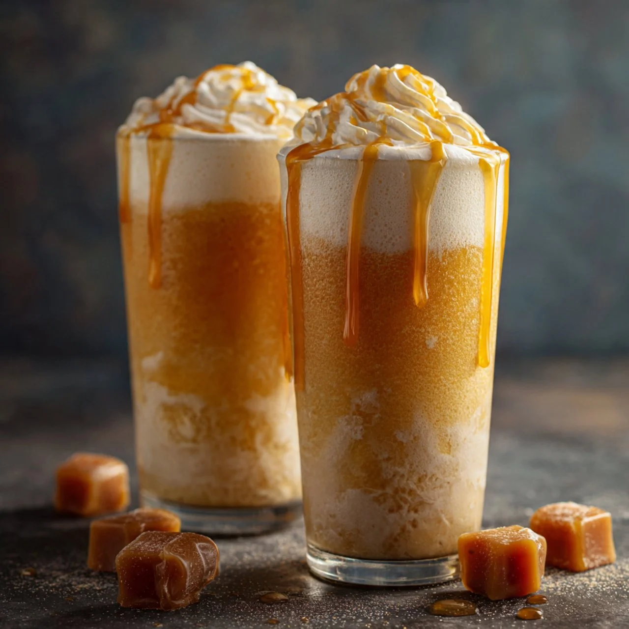 Delicious Butterbeer Floats topped with whipped cream and a sprinkle of cinnamon