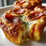 Mini Deep Dish Crescent Roll Pizzas baked to perfection