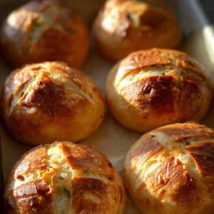 Mini jalapeno cheddar loaves fresh out of the oven, golden and cheesy
