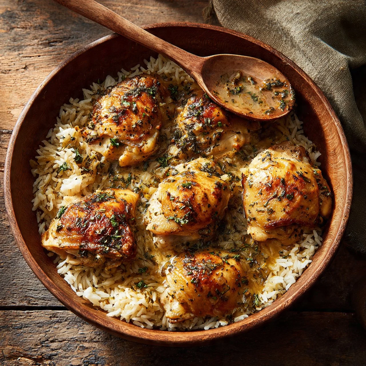 One-Pot Garlic Butter Chicken with Rice - a flavorful and easy dinner recipe