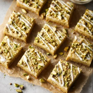 Pistachio white chocolate protein snacks in a bowl, healthy snack option