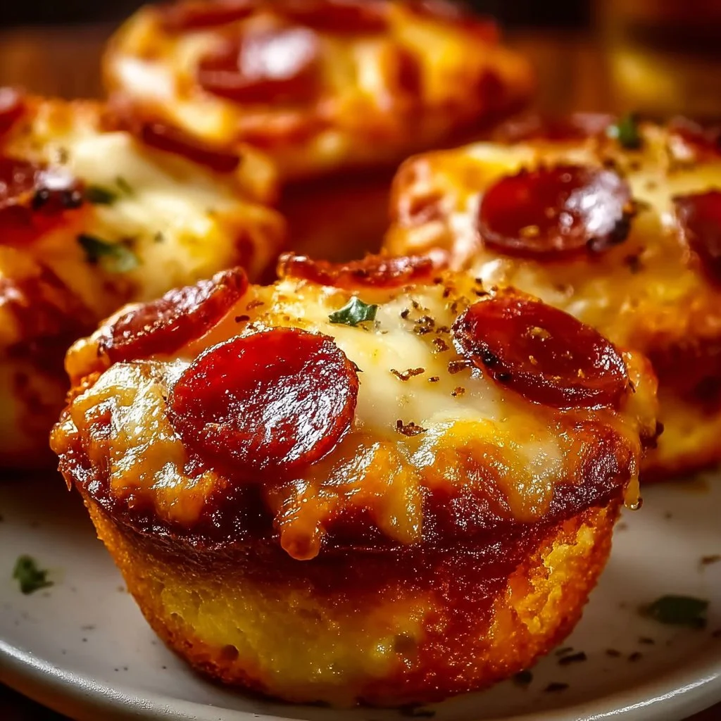 Savory carnivore pizza muffins on a plate for a delicious keto snack