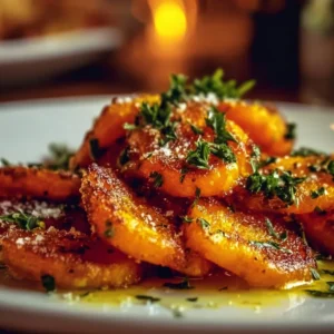 Delicious smashed carrots served as a colorful side dish.