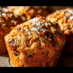 Delicious Sourdough Discard Morning Glory Muffins with nuts and fruits