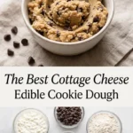 Delicious cottage cheese cookie dough ready to eat with chocolate chips