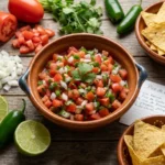 Fresh and zesty Pico de Gallo ingredients, chopped and ready to serve.