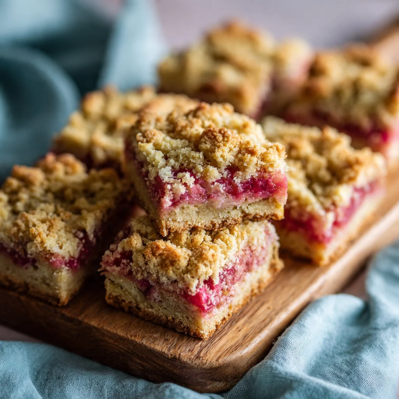 Homemade Rhubarb Cake Bars
