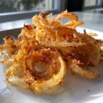 Bowl of crispy onion chips ready for snacking