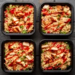 Bowl of easy cauliflower rice garnished with fresh herbs