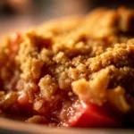 Delicious easy rhubarb crisp made with frozen rhubarb for cozy nights.