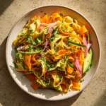 Elegant herb and carrot salad served in a bowl with fresh herbs and vibrant carrots.