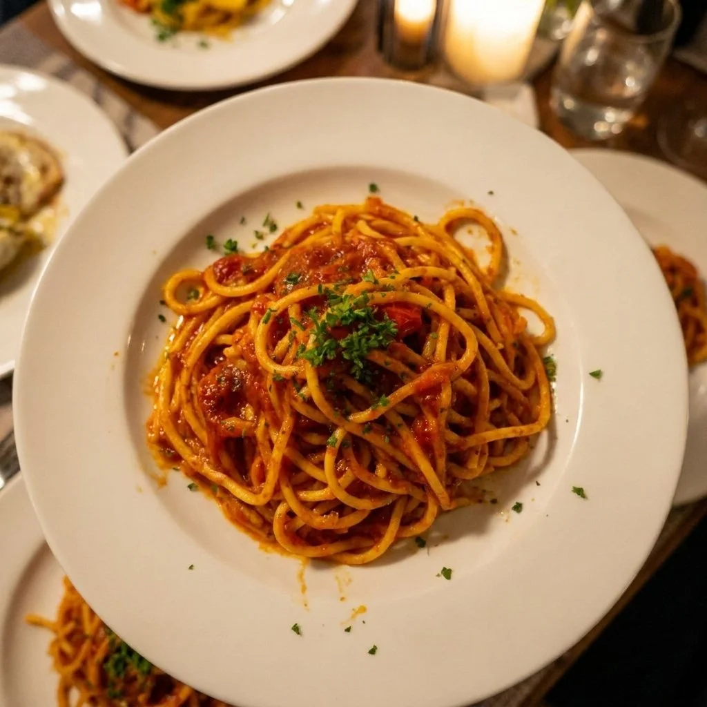 Delicious fried spaghetti made from leftover pasta