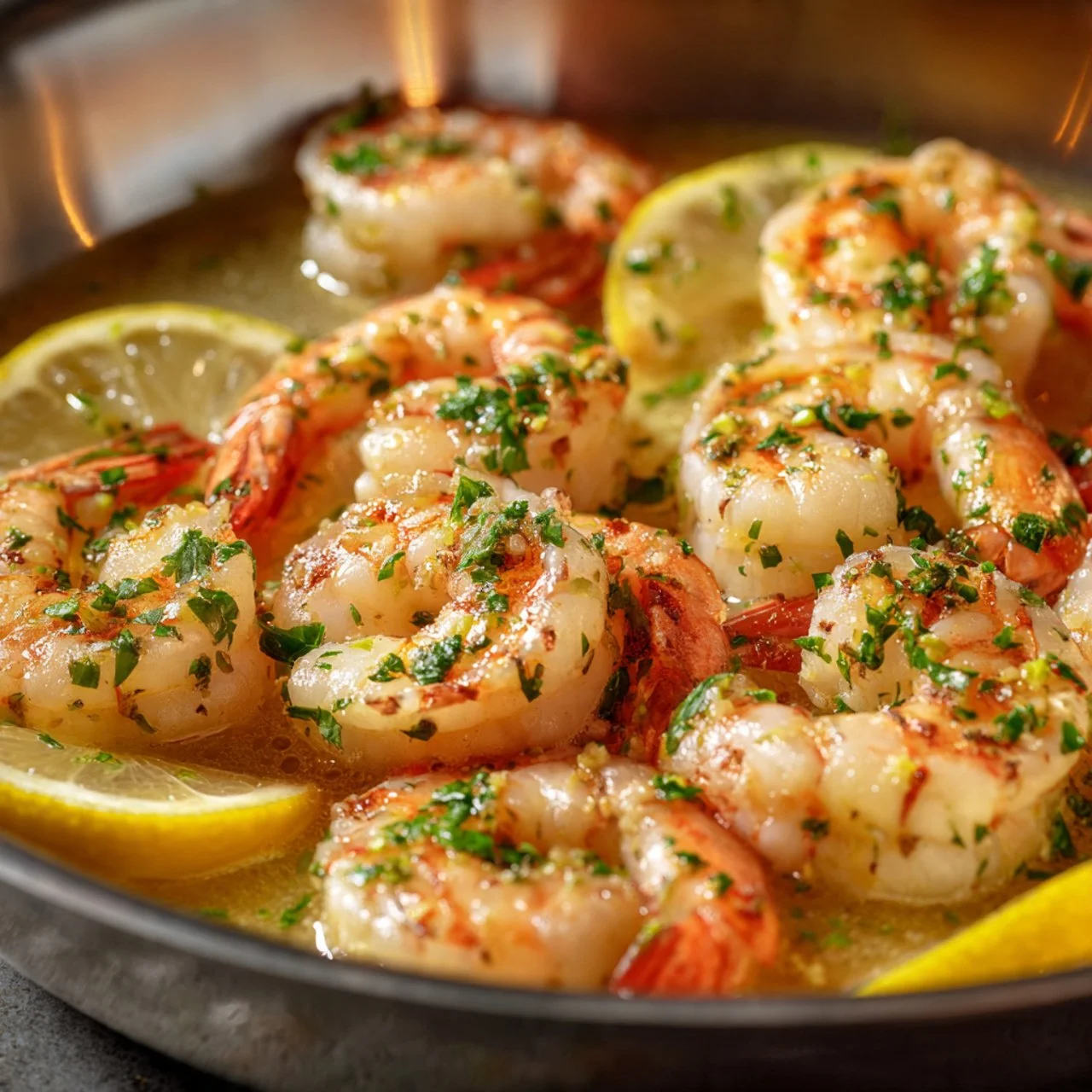 Delicious Garlic Butter Shrimp Scampi with fresh herbs and pasta