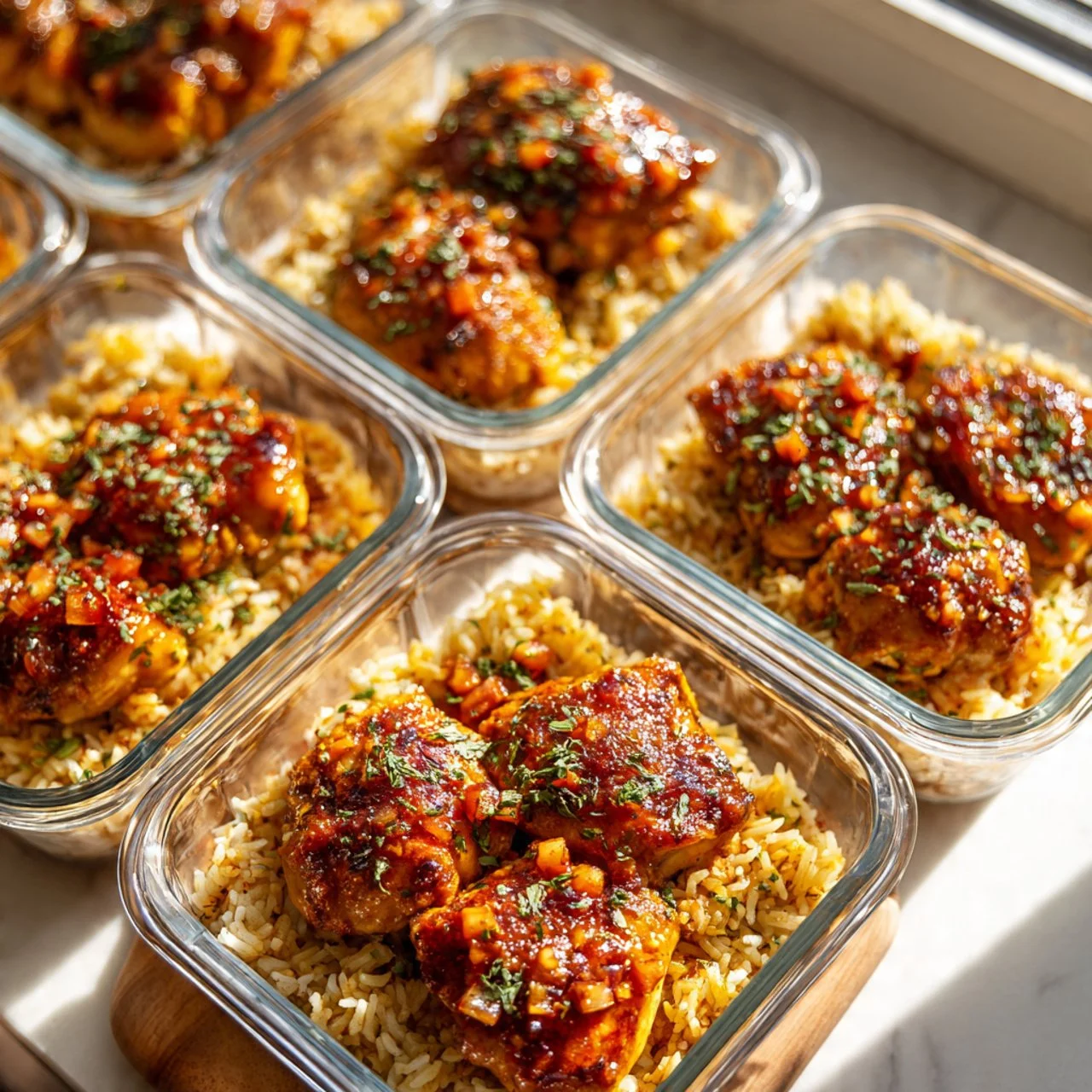 High protein honey lemon chicken dish served with vegetables