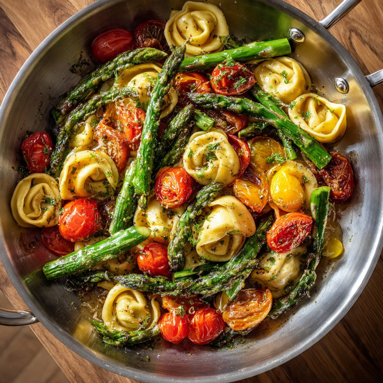 One-pan pesto chicken with tortellini and veggies recipe