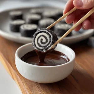 Oreo Sushi Rolls: a creative dessert sushi made with Oreo cookies and sweet ingredients.