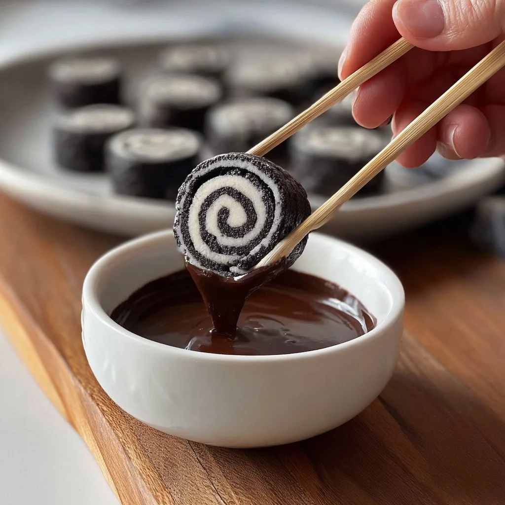 Oreo Sushi Rolls: a creative dessert sushi made with Oreo cookies and sweet ingredients.