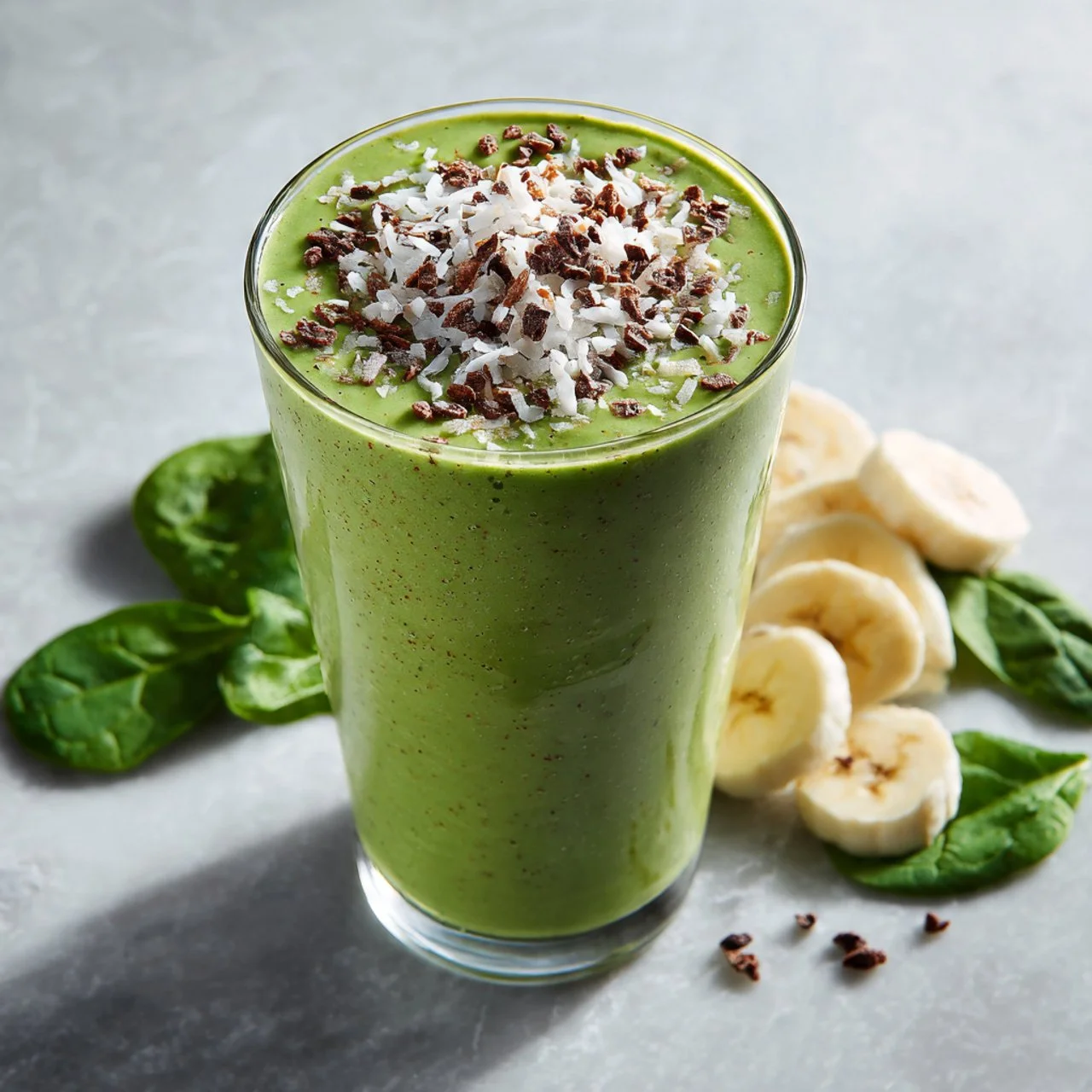 Power Protein Green Smoothie filled with leafy greens and protein-rich ingredients