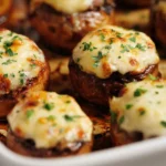 Delicious Olive Garden stuffed mushrooms served on a plate.