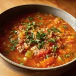 Delicious Slow Cooker Golumpki Soup served in a bowl